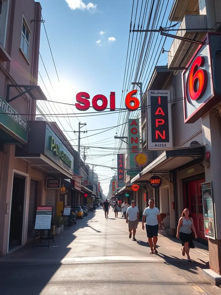 An image of the entrance to Soi 6, Pattaya, clearly showing the open access and welcoming environment for visitors.