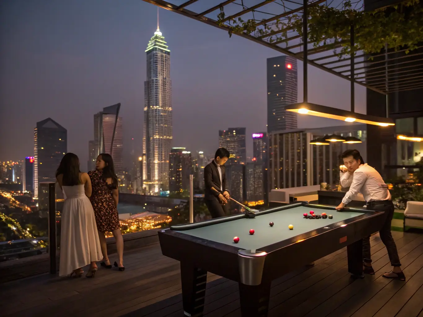 A stylish hotel with a rooftop bar in Pattaya, Thailand.